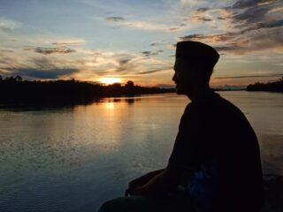 Pemandangan Senja Di Sungai Kapuas Kubu Raya