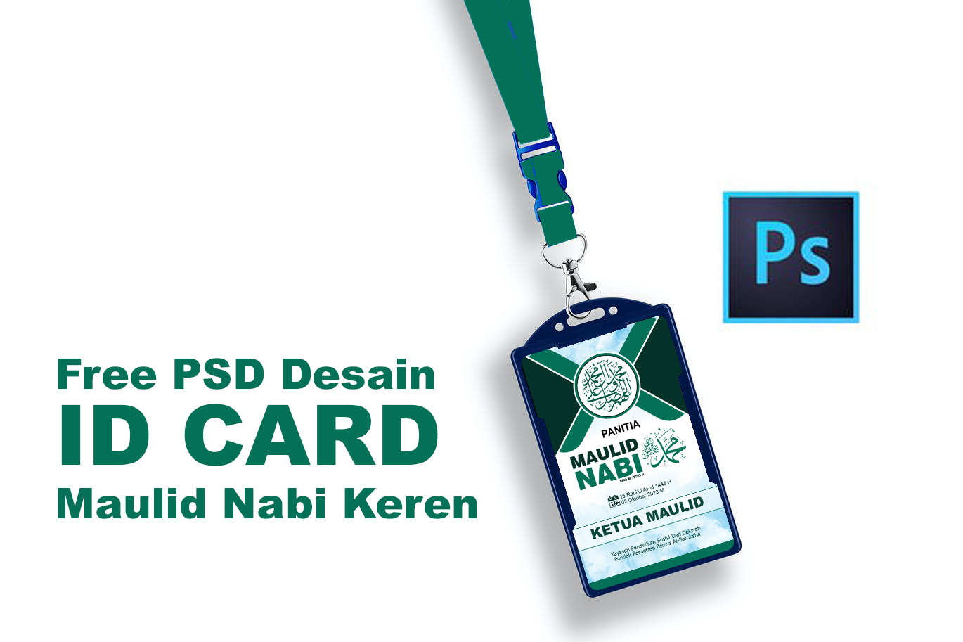 Free PSD Desain ID Card Maulid Nabi Keren